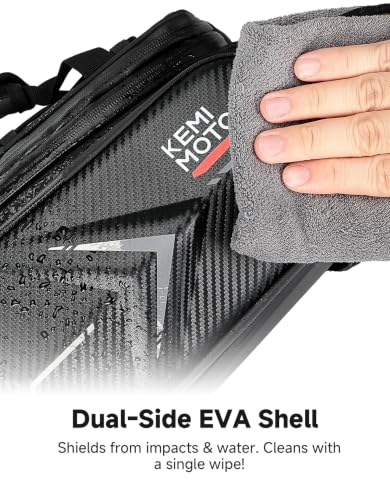 KEMIMOTO Hard Shell Bike Bag Rear Rack 20L Capacity, Carbon Leather Bicycle Trunk Bag with Waterproof Rain Cover for Grocery Shopping Commuter Cycling Trip (Upgraded Design) - style: Upgrade Eva Hard Shell