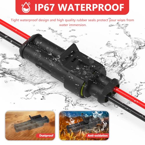 993PCS 68 Sets Automotive Weatherpack Connector Kit with Crimper 1/2/3/4/5/6 Pin Waterproof Auto Electrical Wire Connectors Weather Pack Connectors Crimping Tool 20-14 AWG - size: 1-6pin-68Pack
