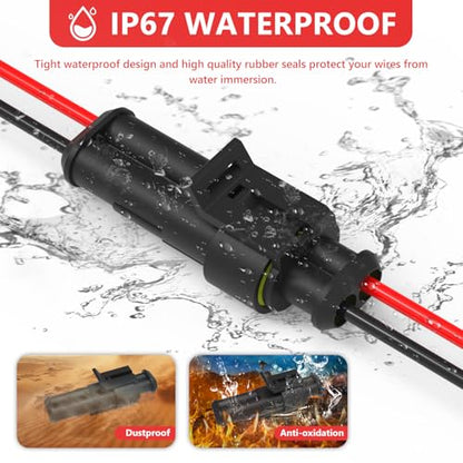 993PCS 68 Sets Automotive Weatherpack Connector Kit with Crimper 1/2/3/4/5/6 Pin Waterproof Auto Electrical Wire Connectors Weather Pack Connectors Crimping Tool 20-14 AWG - size: 1-6pin-68Pack