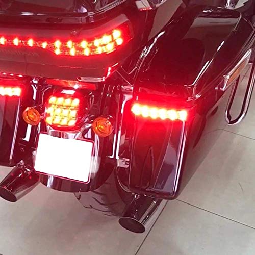 Eagle Lights Saddle-Lights Chrome Saddle Bag LED Lights for 2014 to Current Harley Davidson Touring Models - color: Chrome with Red Lens