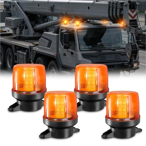 2PCS Amber Strobe Lights, 30-Led Emergency Safety Mini Strobe Beacon Lamp, Caution Flashing Warning Light For Cars, Trucks, Tow, Bus, Tractor, Trailer, ATV, RV, Vehicles
