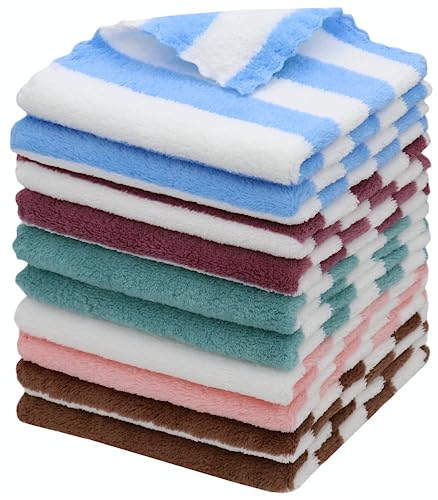 Microfiber Cleaning Cloth, 10 Pack Microfiber Rags,12”x12”,Mix Color | Lint Free Dish Cleaning Cloths, Fast Drying Dish Rags For Cleaning, Absorbent Washcloths - color: Mix Color 6