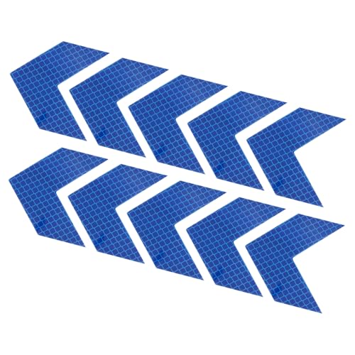 PATIKIL Reflective Stickers, 20 Pack 2.36 x 2.36 Inch Waterproof Adhesive High Visibility Night Caution Warning Arrow Shape Safety Tape Reflector for Trucks Trailers Cars, Blue - color: Blue
