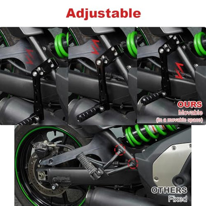 Xitomer 1.25" Foot pegs Adjustable Highway Peg Mounts Compatible with TW200 Tenere 700 MT-09 Tracer 900 / GT TDM 900 Motorcycle Highway Peg Mounts Footrest (165mm) - size: 165mm