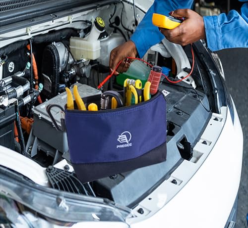 Tool Pouch Zipper Small Tool Bag Pouches Organizer Bag with Metal Carabiner, Nylon 1680D Heavy Duty for Wrenches, Screwdrivers, Pliers, Pack of 1, Blue, 10.5 Inch - color: 1 Pack, 10.5" Blue
