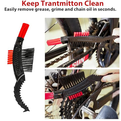 Bicycle Chain Cleaning Kit – Bike Drivetrain Cleaner Set with 4-Sided Chain Brush, Gear Cleaning Tools & Chain Scrubber for MTB, Road & City Bikes