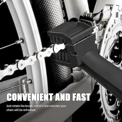 1PCS Bike or Motorcycle Chain Washer, Bicycle Cleaning Chain Double-Ended Brush, Black Durable Motor Chain Gears Cleaning Square Head Brushes, Universal Cleaning Tool (Black/1PCS) - color: Black/1PCS