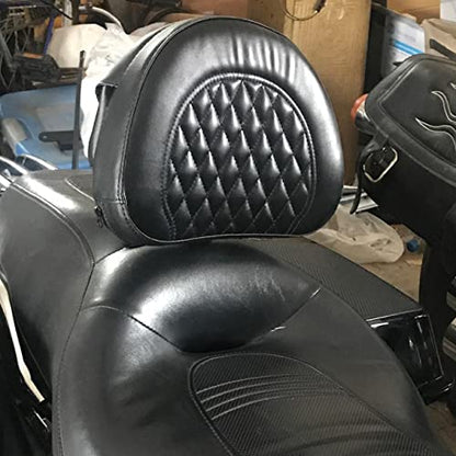 AUFER Motorcycle Adjustable Plug-in Driver Backrest Rider Backrest Compatible With For Harley Touring Models Road King FLHR Street Glide FLHX Road Glide FLTR Electra Glide FLHT 1997-2026 Back Rest - size: Grid Style (Black)