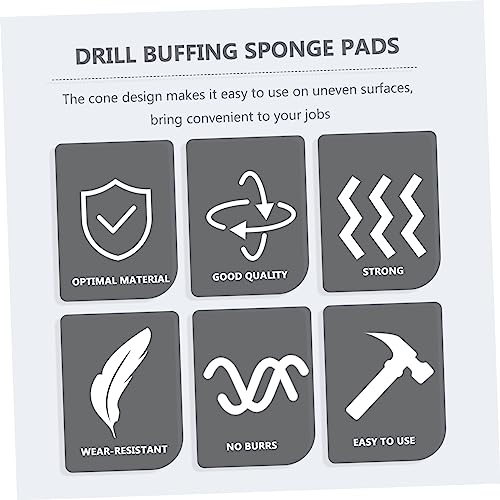 Healifty 9pcs Car Wheel Buffing Cone Sponge Pads for Polishing and Versatile Detailing Tool for Automotive Motorcycle and Boat Care Compatible Electric Drills and Mold Grinders