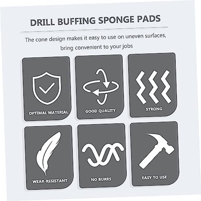 Healifty 9pcs Car Wheel Buffing Cone Sponge Pads for Polishing and Versatile Detailing Tool for Automotive Motorcycle and Boat Care Compatible Electric Drills and Mold Grinders
