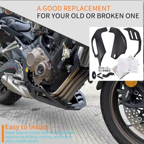 Motorcycle CB650R Belly Pan Bellypan Engine Spoiler Lower Fairing Body Frame Panel Protector Fit for CB 650R CB650F 2019-2024 Accessories (Carbon Look)