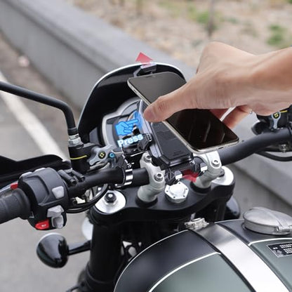 iMESTOU Motorcycle Phone Mount Anti-Vibration with 4 Shock Absorbers, Universal 22-32mm Handlebar Fit for Bikes/Motorcycles/EBikes, 720° Adjustable Heavy-Duty Phone Holder for 5.6”-7.4” Phones