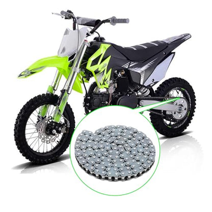 T8F Chain 134 Link Drive Chain Breaker Compatible with SYX Moto 50cc Dirt Bike Mototec SSR X-pro Coolster 47cc 49cc 2 Stroke Engine Pocket Rocket Pit Bike Mini ATV Quad 4 Wheeler Go Kart Parts - color: A-Silver