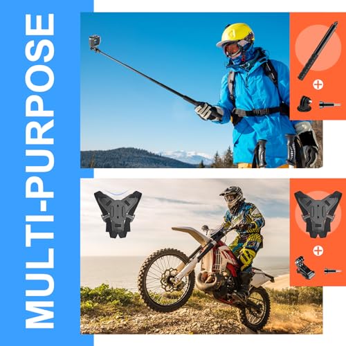 HONGDAK 70in1 Upgrade Action Camera Accessories Kit Compatible with GoPro Hero 13 12 11 10 9 8 7 6 5 4 Max 11 mini Insta360 X5 X4 X3 GO3 DJI Osmo Action 6 5Pro 4 3 AKASO Sony Sports DV - color: 70 in 1