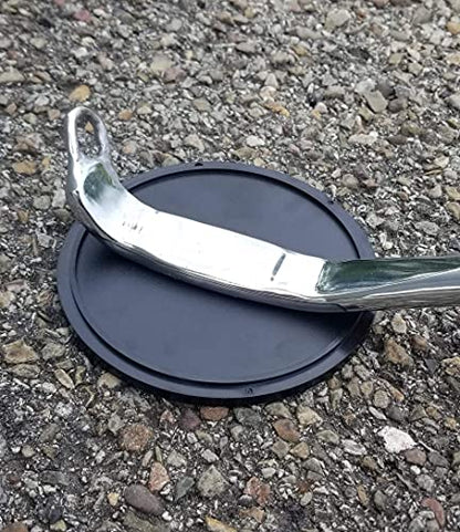 Motorcycle Kickstand Pad. Universal Fit. (Large) (Black) - color: Black