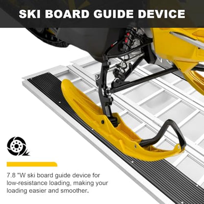 BEJONI 85" L Tri-Fold Snowmobile Ramp, Extra-Wide Aluminum Loading Ramps, 1600LBS, Heavy-Duty ATV Ramp for Pickup Truck, Trailer, UTVs, ATVs, Motorcycles, Dirt Bikes, Winter Gift for Man - size: 85'' L - 1600lbs Load Capacity