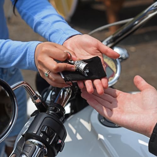 Guardian Bell This Bike Protected by Good Luck Bell w/Keyring & Black Velvet Gift Bag | Motorcycle Bell | Lead-Free Pewter | Made in USA - color: This Bike Protected By