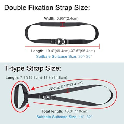 Vigorport Luggage Connector, Straps for Suitcase, Add A Bag Adjustable Attachment Accessories (Medium-Cam Buckle) - size: Medium-Cam Buckle