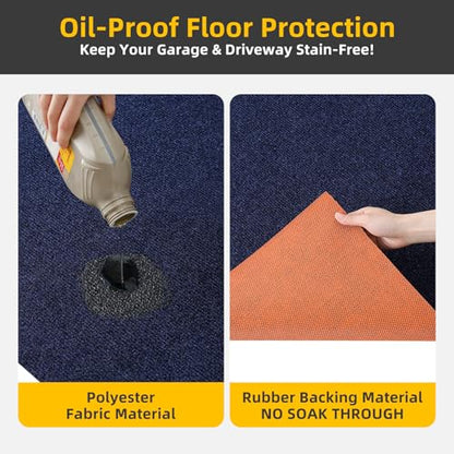 Oil Spill Mat 29" x 36", Heavy-Duty Oil Mat for Garage and Driveway, Premium Absorbent Oil Leak and Drip Mat for Under Car, Reusable Washable Spill Pad with Waterproof Slip-Resistant Backing - size: 29"x36"