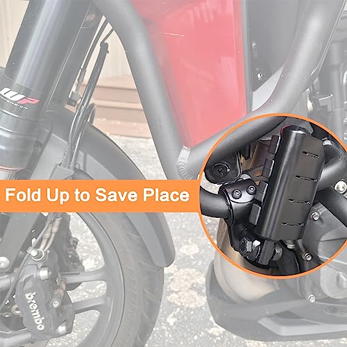 VGMOTO Motorcycle 1.25" Highway Footpegs Adjustable Foot Pegs Footrests with Clamps Mounts kit Compatible with Harley Touring Sportster Softail Road Glide Street Glide with 1 1/4 inch Engine Guard - color: Black-Style C