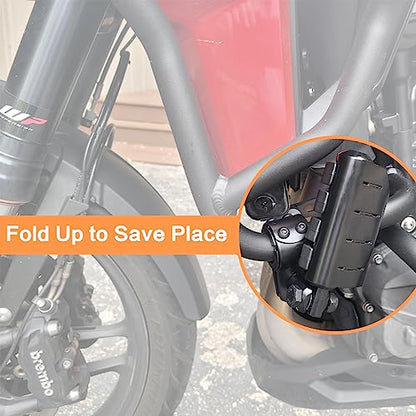 VGMOTO Motorcycle 1.25" Highway Footpegs Adjustable Foot Pegs Footrests with Clamps Mounts kit Compatible with Harley Touring Sportster Softail Road Glide Street Glide with 1 1/4 inch Engine Guard - color: Black-Style C