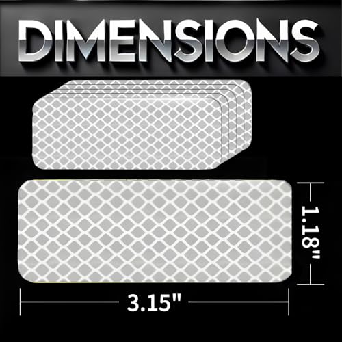 Reflective Stickers, 25 Pcs, 3MDG3, 3.15" x 1.18", Yellow-Green (Silver) Ultimate in Safety Technology. - color: Silver