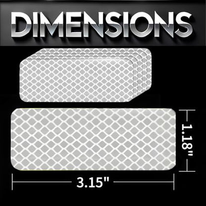 Reflective Stickers, 25 Pcs, 3MDG3, 3.15" x 1.18", Yellow-Green (Silver) Ultimate in Safety Technology. - color: Silver
