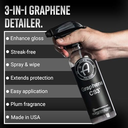 Adam's Polishes Graphene CS3 (16oz) - Graphene Waterless Wash Ceramic Spray Coating Detail Spray | High Gloss Car Wash Cleaning Spray for Car Detailing | RV Boat Motorcycle - size: 16 Fl Oz (Pack of 1)