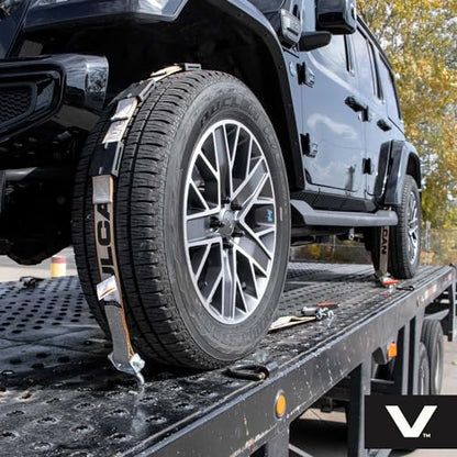VULCAN Autohauler Car Tie Down - Rolling Idler 3-Cleat - 120 Inch - 4 Pack - Silver Series - 3,300 Pound Safe Working Load - size: Silver Series