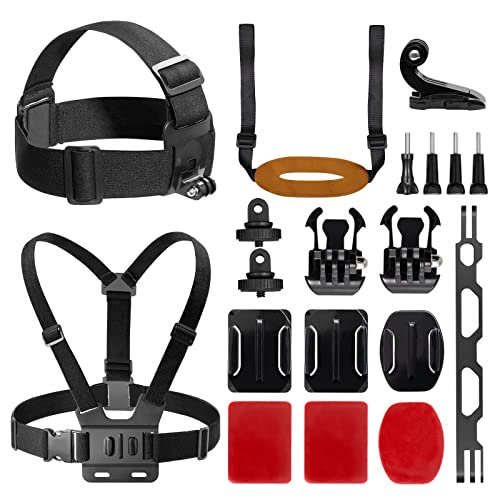 AKASO Action Camera Accessories Kit with Chest Strap & Head Strap Compatible EK7000/EK7000 Pro/Brave 4/Brave 4 Pro/Brave 7 LE/Brave 7/Brave 8/V50X/GoPro Hero 13 12 11 10 9/DJI Action Camera - style: Chest Strap & Head Strap
