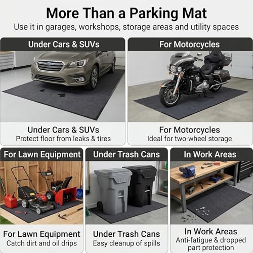 Oil Spill Mat, 39" x 61"- Absorbent, Durable Reusable, Washable, Non-Slip, Anti-Leak, Easy to Clean Cuttable, Polyester with TPR Waterproof Layer, Charcoal - Protects Garage/Driveway Surfaces - size: 3'3" x 5'1" (Rectangular)