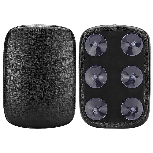 Motorcycle Rectangular Passenger Pad Seat Rear Leather Pillion Cushion 6 Suction Cup Compatible with Harley Dyna Sportster XL 883 1200 Chopper Custom - style: 6 Suction Cup-Black