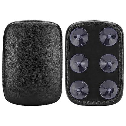 Motorcycle Rectangular Passenger Pad Seat Rear Leather Pillion Cushion 6 Suction Cup Compatible with Harley Dyna Sportster XL 883 1200 Chopper Custom - style: 6 Suction Cup-Black