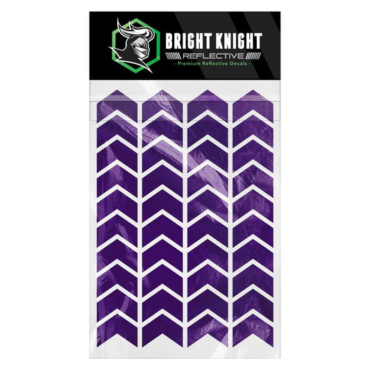 Bright Knight Decals Chevron Hard Hat Reflective Stickers, 1" Purple Acyclic Adhesive Vinyl Tape Made with 3M Reflector Tape, Bicycle Helmet Reflective Tape Outdoor Waterproof for High-Visibility - color: Purple, size: 1 pk