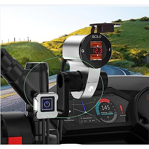 2 Pack Motorcycle Handlebar Extender Mirror Mount Extension Post Extension Bar for Motorcycle Phone Holder Rear View Mirrors USB Charger GPS Headlight Scooter ATV Dirt Bike Ebike Motorbike