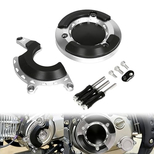 Monkey125 Left Right Engine Cover Protector Slider Compatible with Monkey 125 2022-2024 JB03 3D CNC Motorcycle Engine Crankcase Guard (Silver) - color: Silver