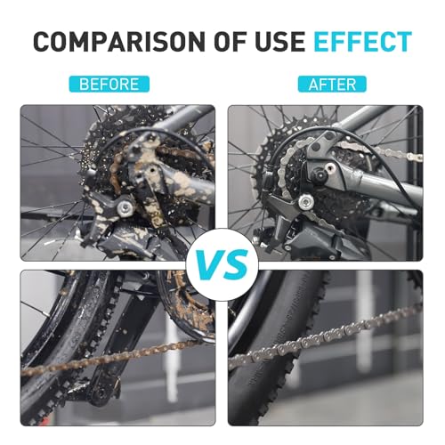 Bike Cleaner, 500ML - Fast-Action, Biodegradable Bicycle Cleaning Spray 120ml Chain Lube Brushes And Sponge 8 In 1 Bicycle Cleaning Kit Safe on All Surfaces and Suitable for All Types of Bike.