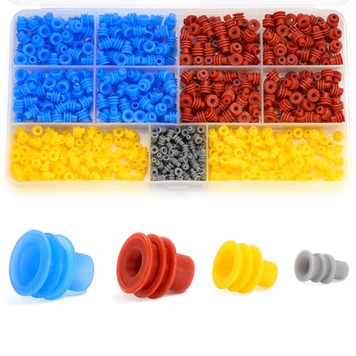 600Pcs Weather Pack Connector Wire Seals, Metric-Pack Seals, Cavity Plugs, Pin Connector Seals Kit, Rubber Seals for Different Types of Automotive Electrical Wire Connectors 24-12 Gauge - color: 600pcs Wire Seals
