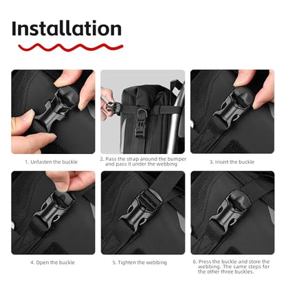 Rhinowalk Motorcycle Crash Bar Bag Waterproof Expandable Saddlebag with Secure Mounting Shoulder Strap (1pc)