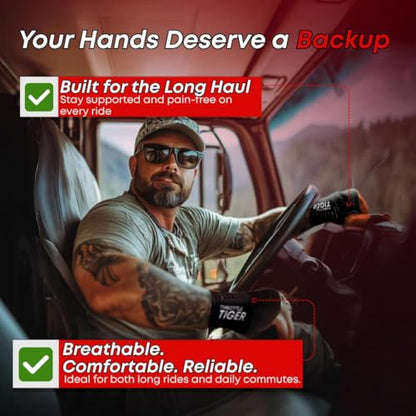 ® Motorcycle Wrist Brace Adjustable Wrist Wraps for Bikers, Wrist Support Reduces Hand Pain and Absorbs Vibration, Enhancing Comfort and Stability (Large) - size: Large