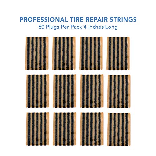 CKAuto 60pcs 4" Black Tire Repair Strings, Automotive Tool Tire Repair Plugs for Tubeless Off-Road Tires Car, Bike, ATV, UTV, Wheelbarrow, Mower - color: Black, size: 4" x φ0.236" 60pcs