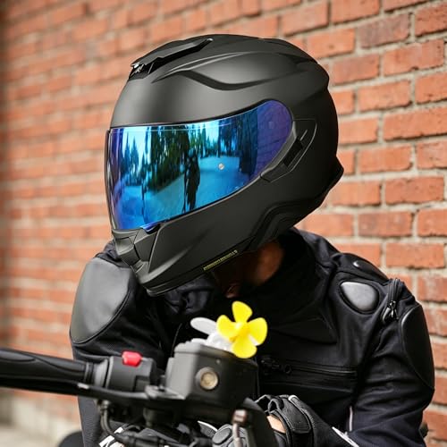 GT Air Visor Repalcement for GT Air 2, Outer Face Helmet Shield Compatible with CNS-1/Neotec/TC-5/TC-9 Accessories (Chrome Blue) - color: Chrome Blue