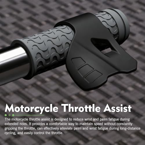 Motorcycle Cruise Control, Anti-Slip Inner Ring Motorcycle Cruise Assist Grips, Throttle Accelerator Assist Control Tool, for Street Bike Sport Off Road Scooter Naked ATV (Black)