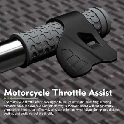 Motorcycle Cruise Control, Anti-Slip Inner Ring Motorcycle Cruise Assist Grips, Throttle Accelerator Assist Control Tool, for Street Bike Sport Off Road Scooter Naked ATV (Black)