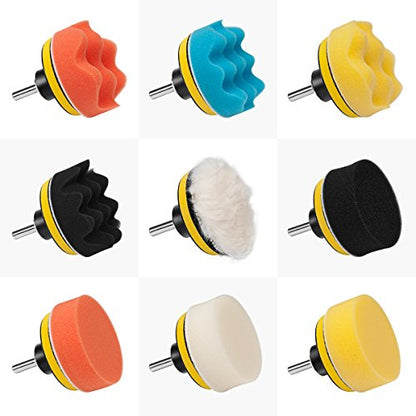 Car Foam Drill Polishing Pad Kit 22 PCS, 3 Inch Buffing Pads - size: 3Inch-22PCS