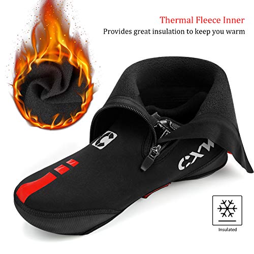 CXWXC Cycling Shoe Covers Neoprene Waterproof,Winter Thermal Warm Full Bicycle Overshoes for Men Women,Road Mountain Bike Booties - size: XX-Large, style: Road Shoe Covers