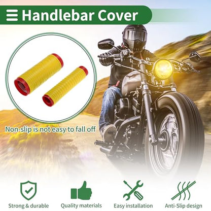 1.57" /40 mm 1.57 "/40 mm Motorcycle Hand Grips Cover Kit Non Slip Silicone Handlebar Grips Yellow 1 Set Spiral Cross Pattern - color: Yellow