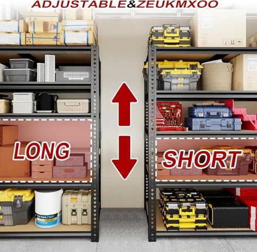 Garage Racks for Storage，5-Tier Adjustable Garage Shelving Storage Shelves,2400LBS Capacity Heavy Duty Shelving for Carport Warehouse Basement,72" H x40 W x20 D - size: 72" H x 40" W x 20" D