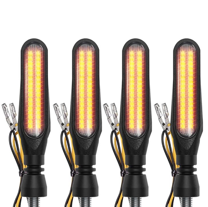 Motorcycle Indicators High Brightness Sequential Flowing Turn Signal Lights For DC12V Motorbike Scooter Off Road (Pack of 4) - size: 4.2Inch (Pack of 4PCS)