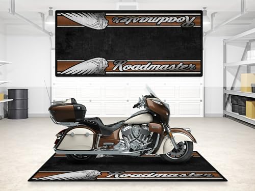 Parking Mat for Roadmaster Motorcycle Model, Display and Pit Mat, Washable Non-Slip Garage Mat (Silver Quartz Metallic & Bronze Pearl Metallic, Size 1 : 86.6 x 39.4/220 x 100 cm) - color: Silver Quartz Metallic & Bronze Pearl Metallic, size: Size 1 : 86.6